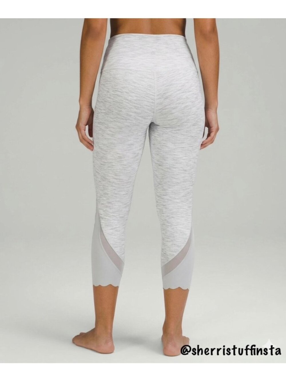 Lululemon Wunder Under Crop High-Rise Roll Down Scallop 23" Wee Space Grey 6